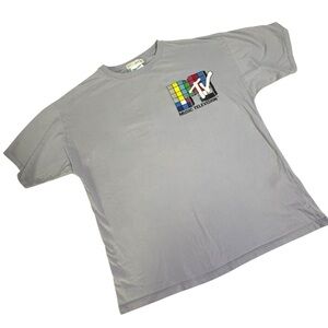 Zara Light Gray Graphic MTV T-Shirt
